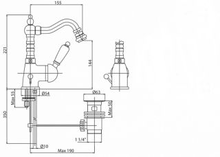 Смеситель для биде однорычажный, хром Cezares ELITE-BSM2-01-Bi